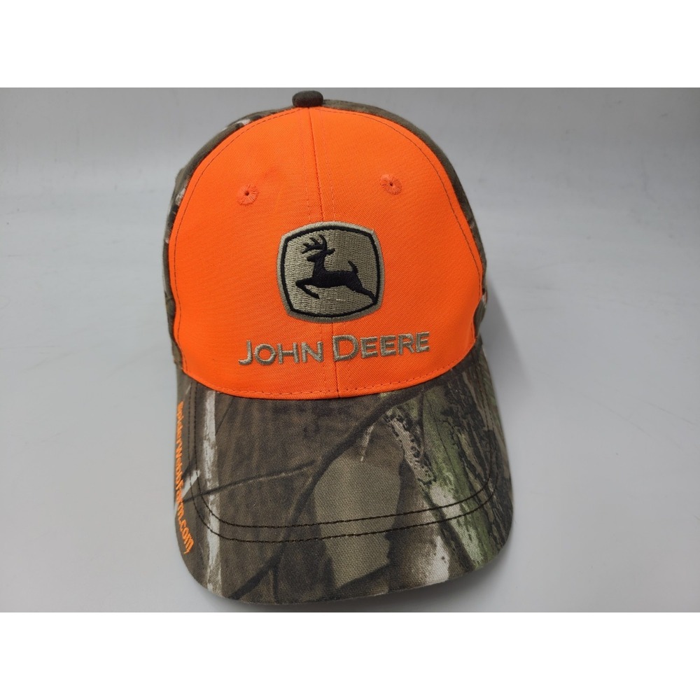 John Deere Spider‎ Webb Farm Implements Blaze Orange Camo Adjustable Hat Cap Men